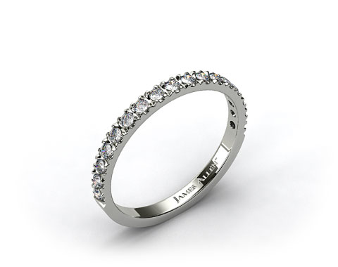 14k White Gold 0.42ct Art-Nouveau Pave Set Diamond Wedding Ring